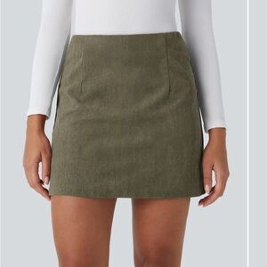 HALARA Olive Green Corduroy Skirt